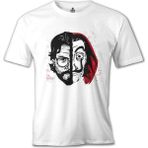 T-Shirt La Casa De Papel - Prof Beyaz Erkek Tshirt - M
