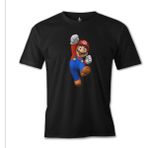 T-Shirt Mario & Luigi - Mario Siyah Erkek Tshirt - XL