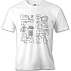 T-Shirt Matematik - Basics Beyaz Erkek Tshirt - L