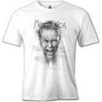 T-Shirt Metallica - Enter Sandman Beyaz Erkek Tshirt
