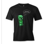 T-Shirt Minecraft - Creepers Gonna Creep Siyah Erkek Tshirt
