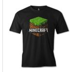 T-Shirt Minecraft - Cube Siyah Erkek Tshirt