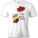 T-Shirt One In A Minion - Hearts Beyaz Erkek Tshirt - XL