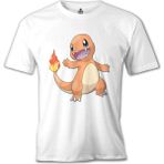 T-Shirt Pokemon - Charmander Beyaz Erkek Tshirt