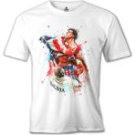 T-Shirt Rocky Balboa - Bayrak Beyaz Erkek Tshirt