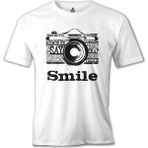 T-Shirt Smile Beyaz Erkek Tshirt - XL