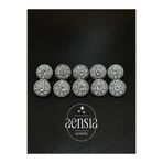 T.T Gümüş Etrafı Burgulu Ortası Taşlı Çiçek Model 1,52 CM Gömlek Ceket Metalize Plastik Düğme-10lu Paket