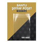 t tuğset etiket Bantlı Şeffaf Poşet (13X15 5CM) 100 Adet Parlak Jelatin Paket Hediye Poşeti -t955