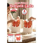 t tuğset etiket Burgu Saplı Karton Kurdeleli Çanta 4 adet Hediye Paketi Çanta Poşet (Kırmızı)doğum günü, düğün, bebe