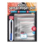 t tuğset etiket Kilitli Torba Kilitli Buzdolabı Poşeti Şeffaf Naylon Torba Kilitli Saklama Poşeti Seti- T1157