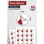 t tuğset etiket Kına Geceme Hoşgeldiniz Etiket - Kına Hediyelik Etiket Sticker - Kına Etiketi 4 cm 24 adet -T1124