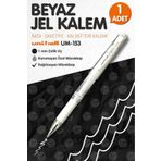 t tuğset etiket Uni-ball Um-153 Signo Broad Roller Kalem Beyaz 1.0 Mm Davetiye Kalemi /beyaz Yazan Davetiye Anı Def