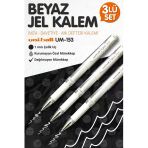 t tuğset etiket Uni-ball Um-153 Signo Broad Roller Kalem Beyaz 3 Adet1.0 Mm Davetiye Kalemi /beyaz Yazan Davetiye A