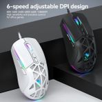 T-Wolf G520 Rgb Kablolu Gaming Mouse 12800 Dpı 7 Tuşlu Oyuncu Mouse Manyetik Kapaklı Beyaz