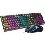 T-Wolf Tf270 Rgb Mekanik Hisli Klavye Mouse Seti Punk Keycap İngilizce