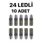 T10 Led 24 Ledli Metal Ultra Beyaz Park. Plaka. Tavan Ampulü 10 Adet