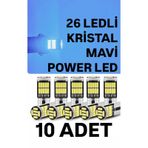 T10 Led 26 Ledli 10 Adet W5w Metal Ultra Power Buz Mavi Kristal Mavi Park Plaka Tavan Ampulü