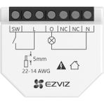 T35-R100-W - Wi-Fi Röle Modülü Matter desteği; EZVIZ App kontrolü; Güvenlik tasarımları; Zamanlama desteği; Volt-free kontak; Google/Alexa entegrasyonu