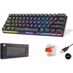 T60 Siyah Red Switch Rgb Gaming Oyuncu Klavyesi Mekanik 62 Tuş 18 Ayarlanabilirled Gaming Klavye