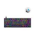 T60 Siyah Renk Mavi Switch Mekanik Kablolu Klavye Gaming Driverli Oyuncu Klavyesi T60 Mini Q cok-renkli