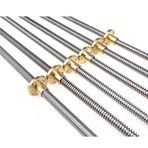 T8 Trapezoidal Lead Screw Stainless Steel + Copper Nut, Length 100-1200MM lead 12mm T-type Screw for 3D Printer Stepper Motor Accessories, 1pcs(150MM With Nut)