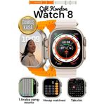 T800 Ultra Çift Kordonlu Akıllı Saat Ios Andorid Uyumlu Arama Özeliği Lcd Ekran 3 tuş Smartwatch