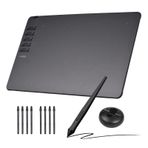 T906 Grafik Çizim Tableti Pilsiz Kalemle Ultra-ince Sanat Oluşturma Taslağı 8 Kalem Uçları 8192 Seviye Basınç Windows Android OTG 9.8''x 6.1'' ile Uyumlu 10 Özelleştirilmiş Kısayol Tuşu Çizim