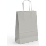 Ta-Fu Global Renkli Karton Çanta 25 Li Beyaz Sap - 31 x 12 x 41 cm - Gri