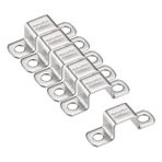TA-VIGOR 6 Adet U Şekilli Konnektör Braketi, 20mm x 20mm Paslanmaz Çelik Braket Paslanmaz Çelik Boru Kelepçesi, Kapı Kapalı Bar Tutucu Dikme için Ağır Hizmet Tipi Boru Kelepçeleri, Boru Boru Tel