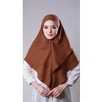 Taba Pratik Hazır Geçmeli Tesettür Eşarp Pamuk Caz Kumaş Çift Katlı Düz Hijab 2303_33