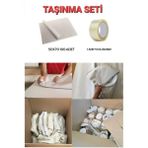 Tabak Bardak Eşya Paketleme Kağıdı 40X60 cm 100 Adet + Koli Bandı (Taşınma Ambalaj Kağıt Seti ) - Beyaz