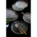 Tabak Evi Altın Yaldız Cam Pasta Tabağı 19CM 6 Lı 2339 - açıklamada