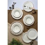Tabak Evi Porselen 6 Kişilik 24 Parça Stoneware Antik Yemek Takımı