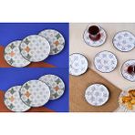 Tabak Evi Porselen Audrey 6 Kişilik Pasta Takımı 20 CM ve Çay Tabak Takımı 12 CM