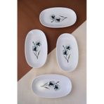 Tabak Evi Porselen Azelya Oval Kayık Tabak 19x11x2,50cm 4 Parça Çok Renkli