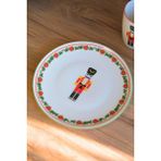 Tabak Evi Porselen Kurşun Asker Pasta Tabağı Yeşil Fileli 20,50CM - 20 cm