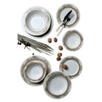 Tabak Evi Porselen Stoneware 6 Kişilik 24 Parça Karışık Desenli Hare Yemek Takımı
