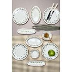 TABAK EVİ Stoneware Flower Green Kahvaltı Takımı 6 Kişilik 14 Parça