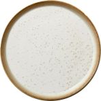 Tabak, Pasta Tabağı, Taş Tatlı Tabağı, 21 cm Çap, Krem/krem - standart