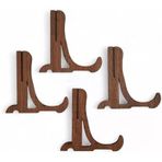 Tabak Süs Levhaları Gerçek Ahşap 4'Lü Ayağı 10 Cm X 10 Cm Stand
