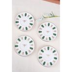 tabakevi Tabak Evi Porselen Acem Zade Yeşil Çay Tabağı 12,5cm 4 Lü