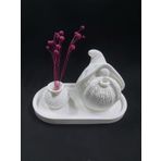 Tabaklı Cüce ve Vazo Seti 18x9,5cm