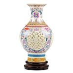 Tabanlı İçi Boş Seramik Çin Vazosu Renkli Antika Porselen Çiçek Vazosu Geleneksel Modern Dekoratif Ev Orta Parçası Geleneksel Çin Vazosu-A Y28cmxG17cm,A-Y28cmxG17cm,A-H28cmxW17cm