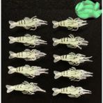 Tabaş Kanca ile Parlayan Silikon Karides Balıkçılık Yemi seti 10 Adet - 5 cm Gece Balıkçılığı ve Tuzlu Su Balıkçılığı Için Mükemmel - Balıkçılar Için Dayanıklı ve Gerçekçi Yem Seti