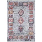 Tabasco Mavi Modern Geometrik Etnik Eskitme Desenli Boho Makinada Yıkanabilir Hafif Hav Toz Vermez Leke Tutmaz Kaymaz Taban Dijital Makine Baskı Halı Oturma Odası Salon Yolluk Koridor Mutfak Halısı