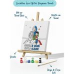Tabdiko Anneler Günü Kutlu Olsun Yazılı Eğitici Boyama Tuvali Şövaleli Boya Seti 20X20 cm - Standart - Çok Renkli
