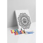 Tabdiko Lotus Desenli Mandala Tuval Boyama Seti 40x50 cm