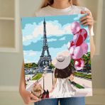 Tabdiko Sayılarla Boyama Seti Paristeki Balon 40 x 50 cm Beyaz Tuval Şasesine Gerili Özel Tasarım