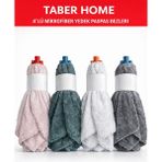 Taber Home 4'lü Mikrofiber Yedek Paspas Bezi Vidalı Mop Başlığı Seti - Yüksek Emici Temizlik Bezi - Çok Renkli - YOK