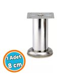 Tablalı Krom Metal 8 Cm Gümüş Mobilya Ayağı Modern Koltuk Kanepe Dayanıklı Tv Ünite Ayağı Ayakları